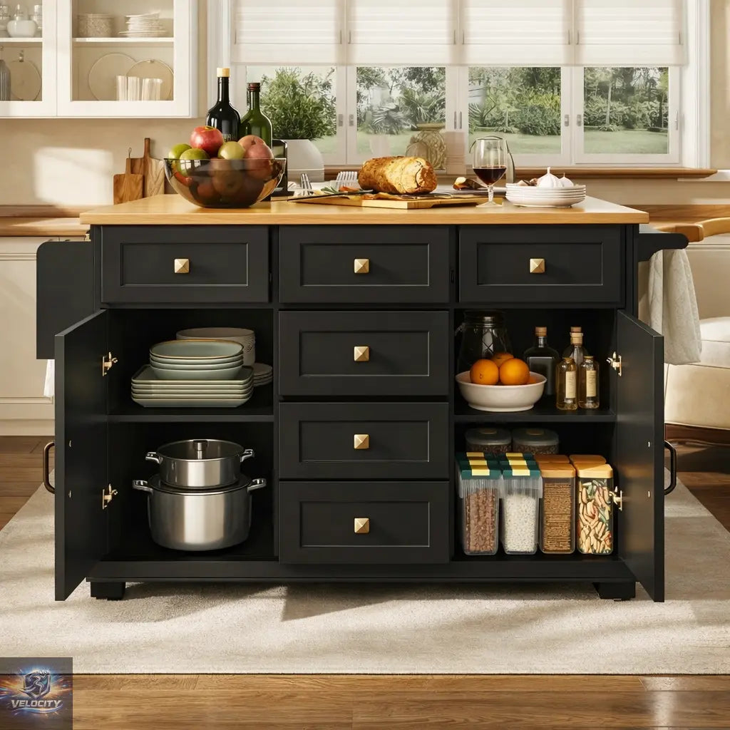 Îlot de cuisine premium avec rangements intégrés