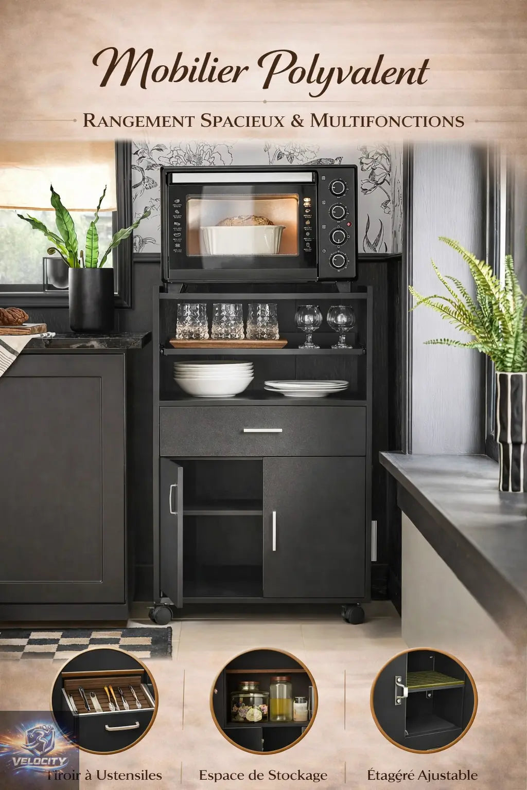 Meuble de cuisine signature avec rangements coulissants Maison Essentielle